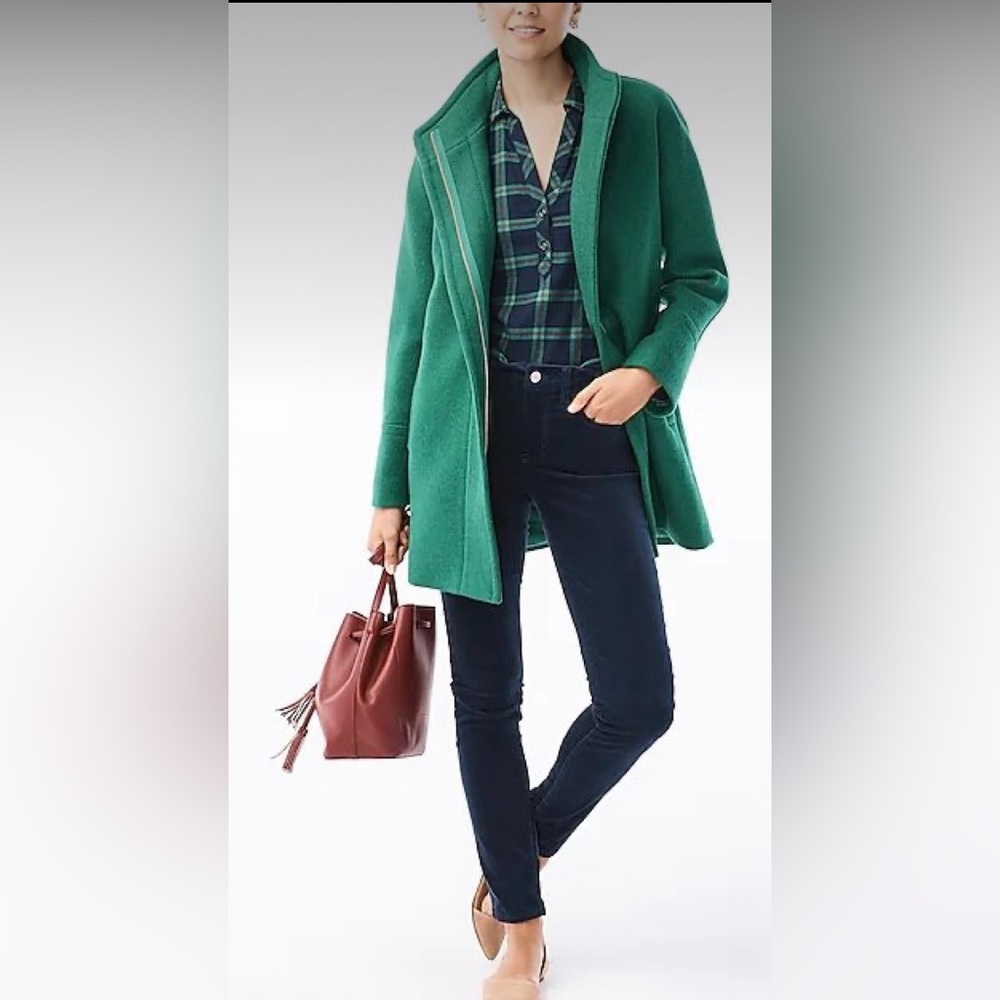 Jcrew City Coat in Emerald